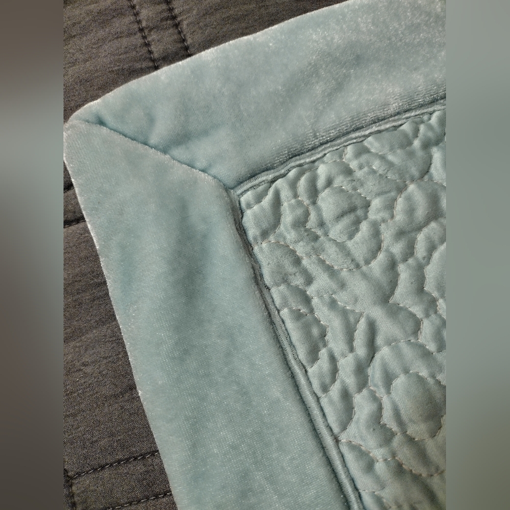 Nina Home (Nina Campbell) Ice Greenish Blue Quilted Shams